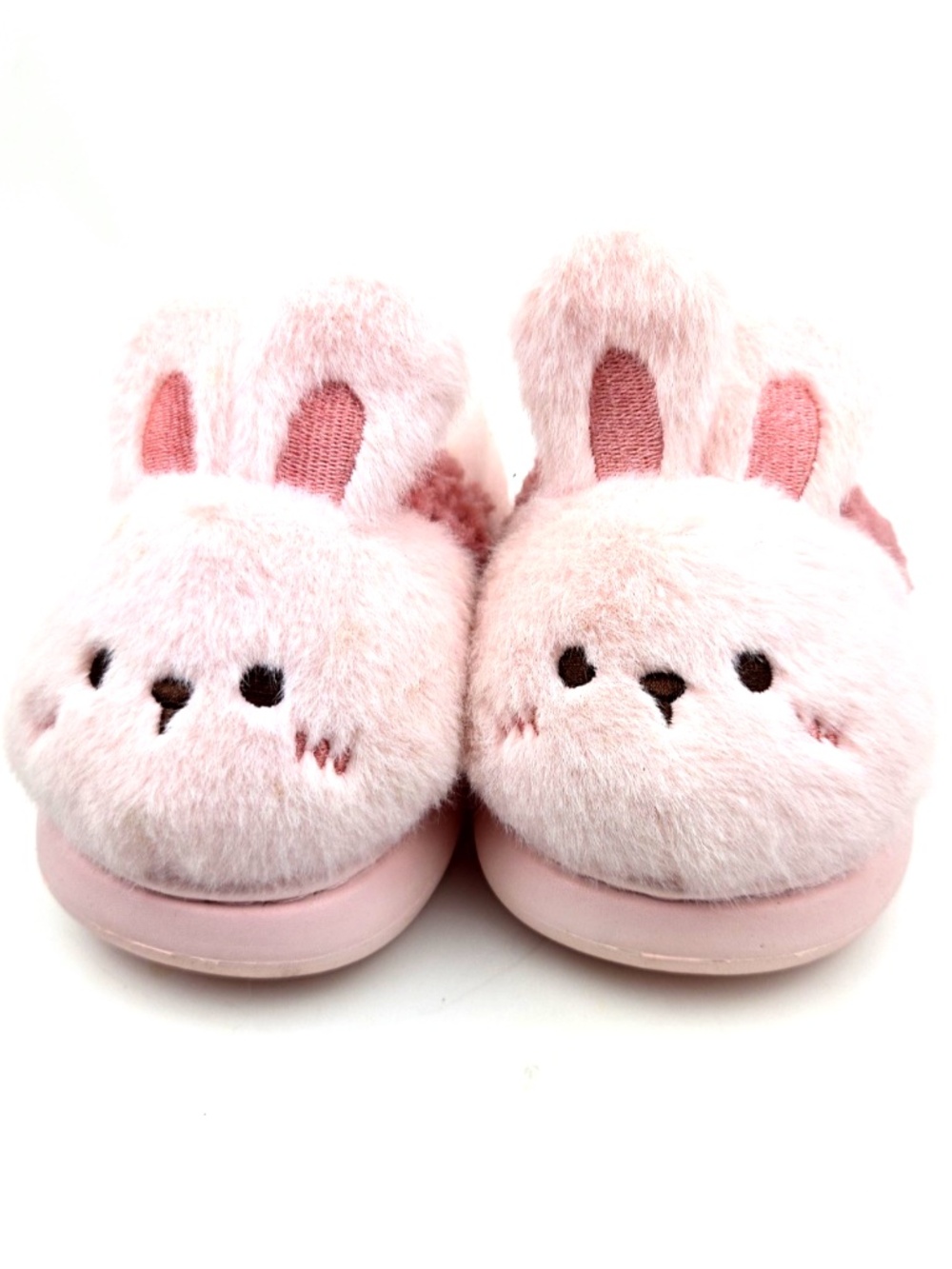 Baby Slipper Shoes Size 6/7 Girls  Plush Bunny Slip on Pink Fluffy Children Kids